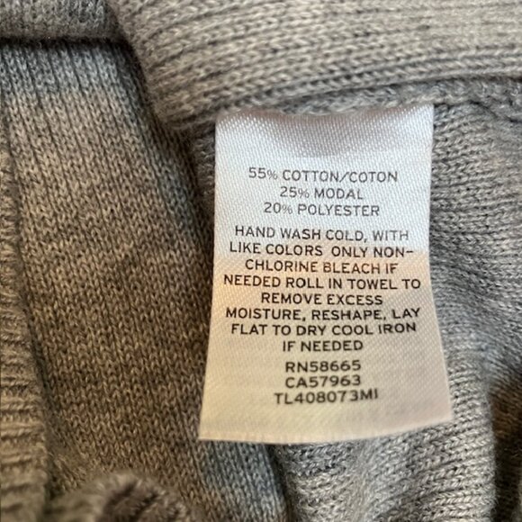 Leith from Nordstrom gray faux wrap ribbed sweater S - Picture 5 of 7